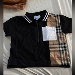Baby Burberry shirt worn once for a photo 6-9 months it’s like brand new